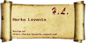 Herke Levente névjegykártya